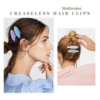 10 Pcs Creaseless No Crease No Bend Flat Hair Clips For Styling Non Slip Makeup Clips For Women Salon Hairstyle,Jelly White Green Neon-Green Blue Purple