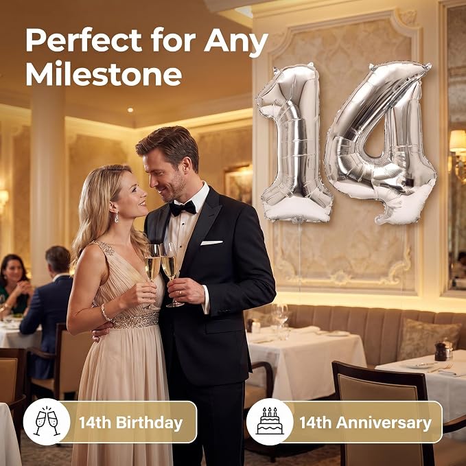 YPSelected 32 Inch Large Foil Helium Number Balloon Birthday Wedding Party 0-9 - Image 3