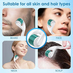 Derma Roller for Face, Beard & Scalp – 0.3 mm 540 Titanium Microneedle Roller for Men & Women – At-Home Skin & Beard Care Tool with Storage Case(0.3 mm)
