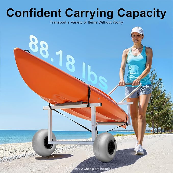 Beach Balloon Wheels for Kayak Dolly | Beach Use, Balloon Tires for Kayak Dolly - Image 4