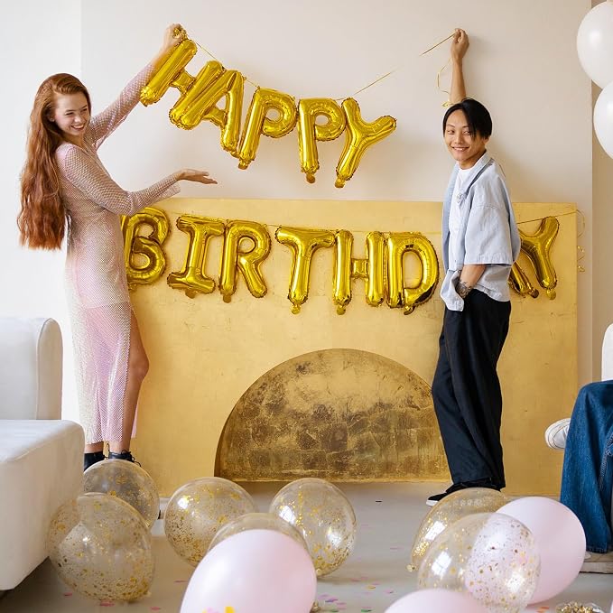 Happy Birthday Balloons Banner, Foil Balloon Personalized Name Letters Balloons - Image 5