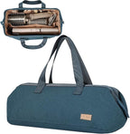 NISHEL Hair Tools Travel Carrying Bag, Portable Hair Air Wrap Dryer Case, Hair Dryer/Curling Iron/Airstraight Attachment Organizer, Lake-Blue
