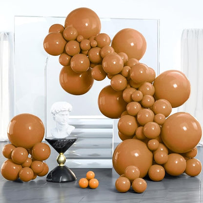 PartyWoo Boho Neutral Light Brown Balloons 100pcs Coffee Color | 18 12 10 5 by PartyWoo