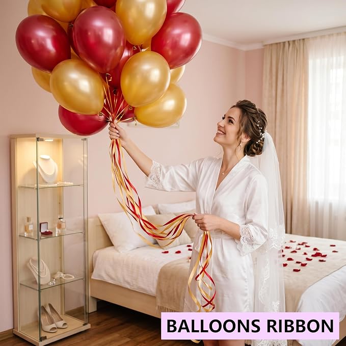 TONIFUL 500 Yards Red Curling Ribbon Balloon String Gift Wrapping Decor | Red - Image 3