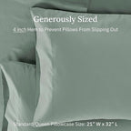 CALIFORNIA DESIGN DEN Luxuriously Soft Hotel Quality 600 Thread Count, 100% Cotton Set of 2 Cases, Crisp & Cool Bed Pillow Covers Standard Size Fits Standard & Queen Pillows (Sage Green)