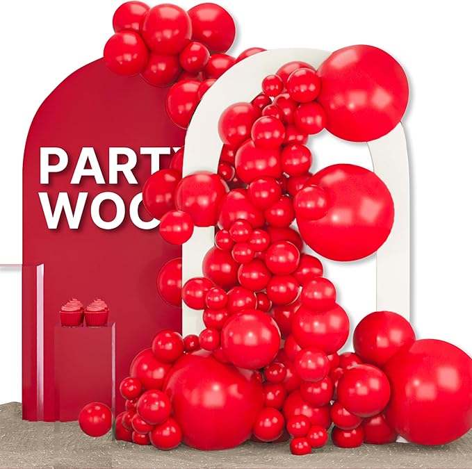 PartyWoo Red Balloons 155pcs Different Sizes of 18 12 10 5 Inch | Balloons by PartyWoo