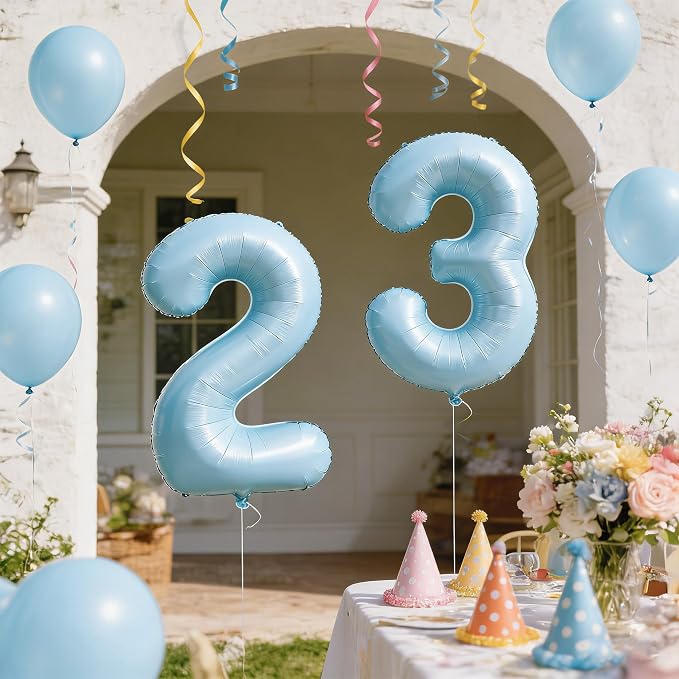 40 In Matte Blue Number Balloons Helium Foil Mylar Balloon Party Digital 7 | - Image 5