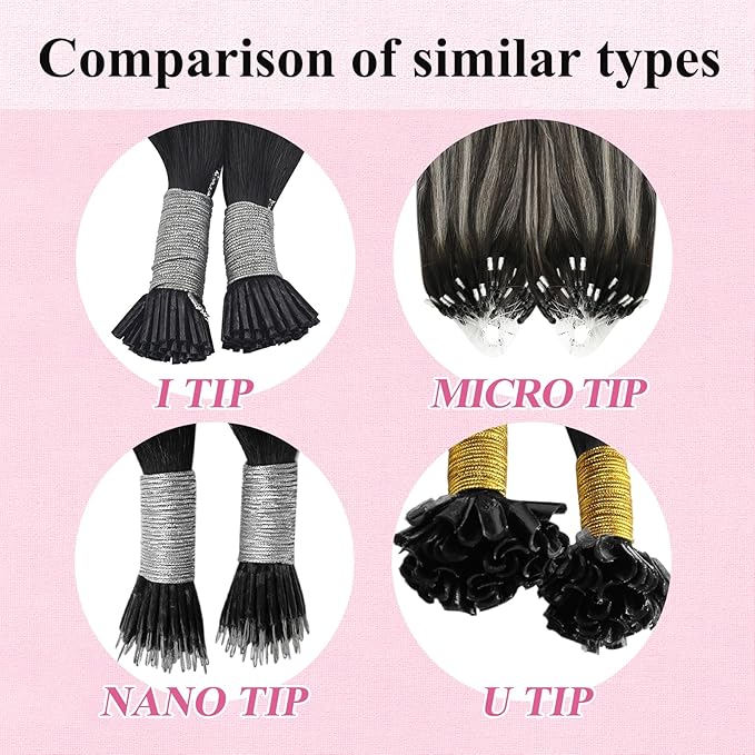 YoungSee Micro Loop Hair Extensions Real Human Hair Silver Balayage Micro Bead Hair Extensions Human Hair Black Ombre Silver Microlink Hair Extension Balayage Black 18 Inch 1g/s 50g 50s