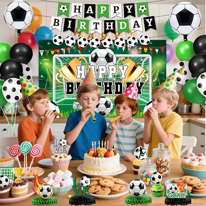 Soccer Birthday Party Decorations Includes Banner, Foil & Latex Balloons - Image 7