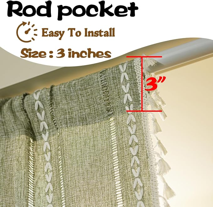 Sutuo Home Green Boho Door Curtains - Image 4