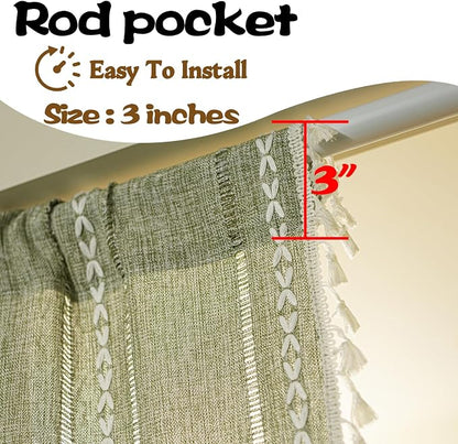 Sutuo Home Green Boho Door Curtains - Image 4