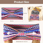 Wide Headbands for Women Knotted No Slip Head Bands Soft Turban Headband Hair Accessories Boho African Solid Color Head Wraps for Women Yoga Workout Pack of 6 (Retro)