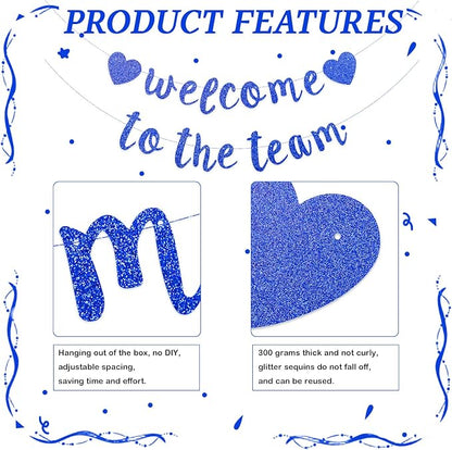 Welcome to the Team Banner Pre-Strung No DIY, Glitter New Employee Welcome - Image 3