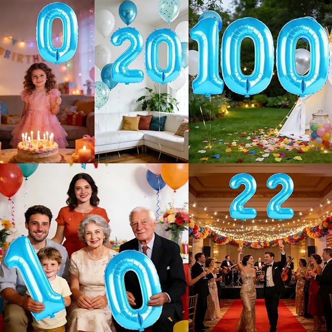 40 Inch Number 100 Balloons for 100th Birthday Party Decorations, 0-100 Jewelry - Image 7