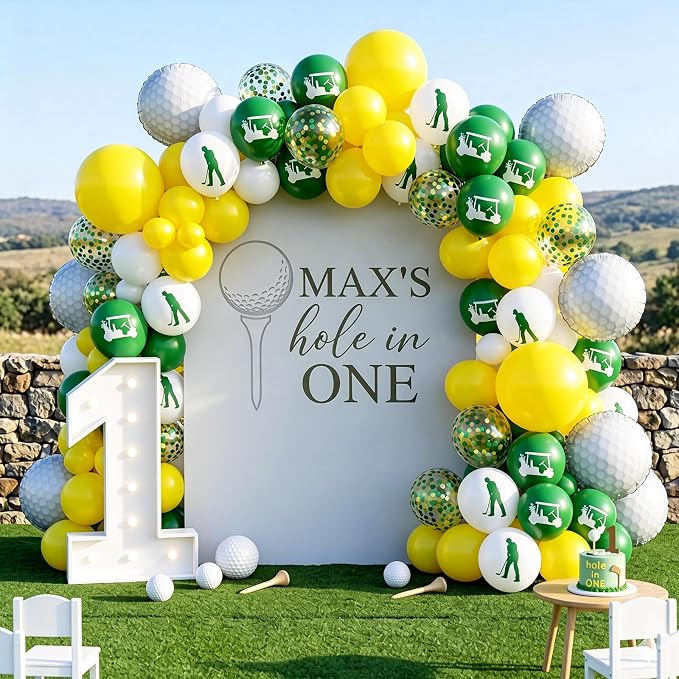 Green Yellow Golf Balloons, - Image 7