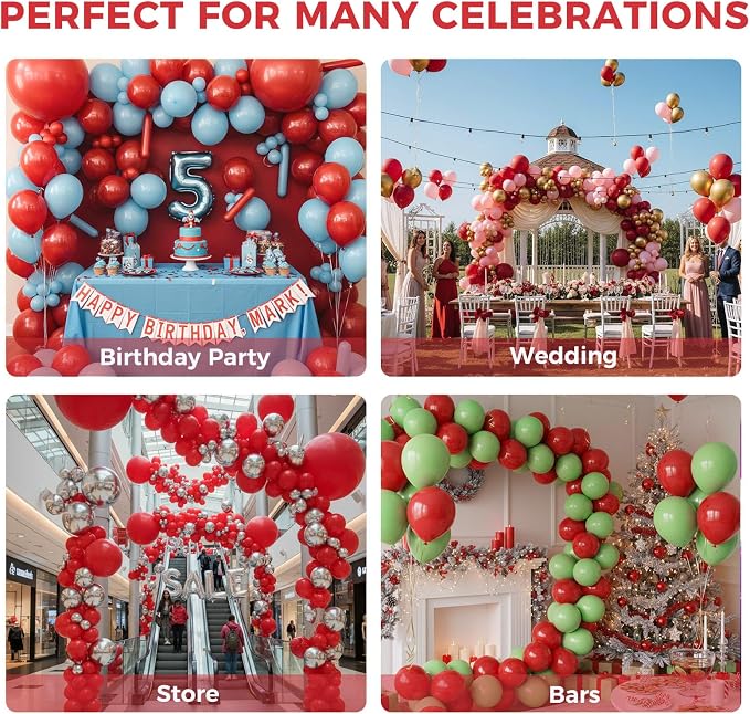 LOVESTOWN 18 Inch Red Large Balloons, Baby Shower Anniversary Festival Party - Image 5