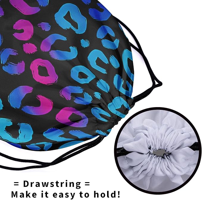 Giwawa Leopard Print Drawstring Grip Bag - Image 5