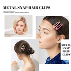 Small Hair Barrettes For Women No Slip Metal Snap Clips For Thin And Fine Hair,Matte Yellow Pink Blue Green Purple,20 PCS,1.97 x 0.5 Inch.