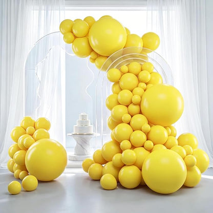 RUBFAC Yellow Balloons Different Sizes 18 12 10 5 Inch Balloon Arch 129pcs | by RUBFAC