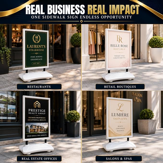 Custom Weighted Sidewalk Sign Display by BCB Print – 23x33 Outdoor Sign Holder - Image 6