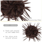 HMD Tousled Updo Messy Bun Hairpiece Hair Extension Ponytail with Elastic Rubber Band Updo Ponytail Hairpiece Synthetic Hair Extensions Scrunchies Ponytail Hairpieces for Women(33A)