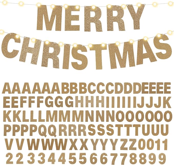 TaoBary 112 Pcs DIY Letter Kit Glitter Customizable Banner Letters Include 107 - Image 7