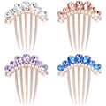 SINIDE Hair Side Comb Crytal Barrettes Pins for Bridal, 5 Teeth Butterfly Rhinestone Hair Clips Wedding Decorations Tools for Bridesmaids Women Fashion Headpieces Styling Accessories (4 Pack)