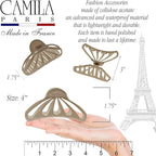 Camila Paris CP3635 French Hair Clip for Women Thick Hair for Long Curly Wavy Hair, Brown, Girls Hair Claw Clips Fashion Styling Hair Accessories for Women, Strong Hold No Slip Grip, Made in France