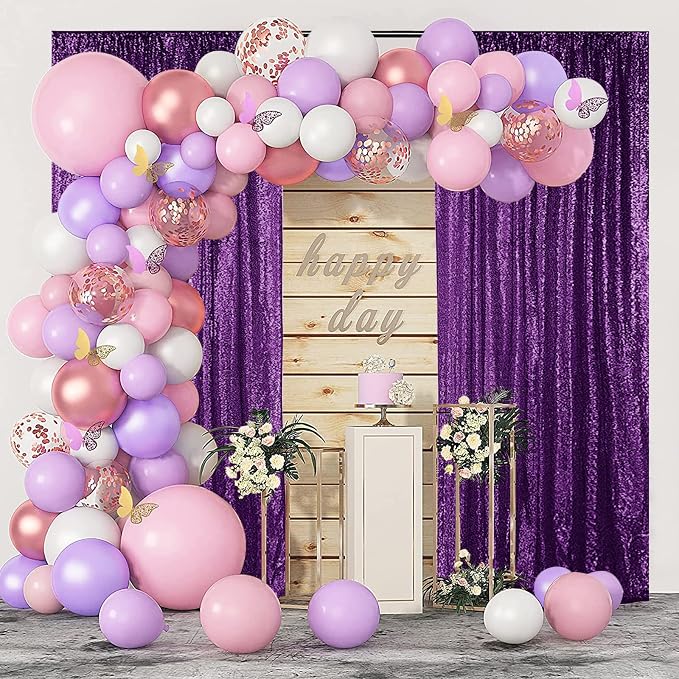 Hahuho Sequin Backdrop Curtain, Banquet Decoration（4 Panels, 2FT x 8FT - Image 3
