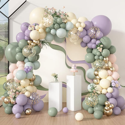 Amandir 173Pcs Dusty Green Purple Pink Balloon Arch Garland Kit | Lavender by Amandir