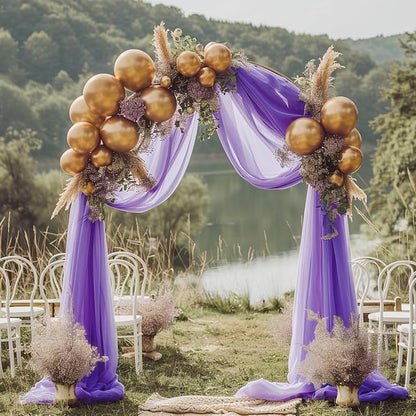 Wedding Arch Draping Fabric Backdrop 3 Panels, Lavender Purple | 28.7"x20FT - Image 6