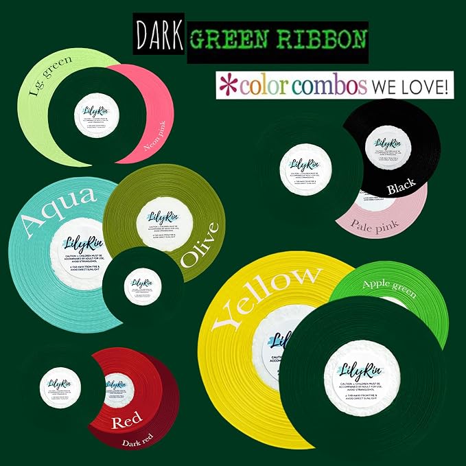 Dark Green Ribbon 1/4 Inches 36 Yards Satin Roll Perfect - Image 5