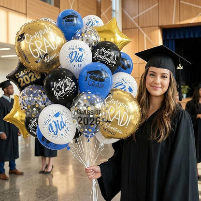 HILAVO Blue and Black Graduation Balloons 2026 Graduation Decoration 18 In Grad - Image 6