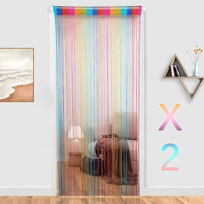 Hysenm 2 Pack 39 x 79 Inch Beaded Curtain String Door Curtains, Hippie Room by Hysenm