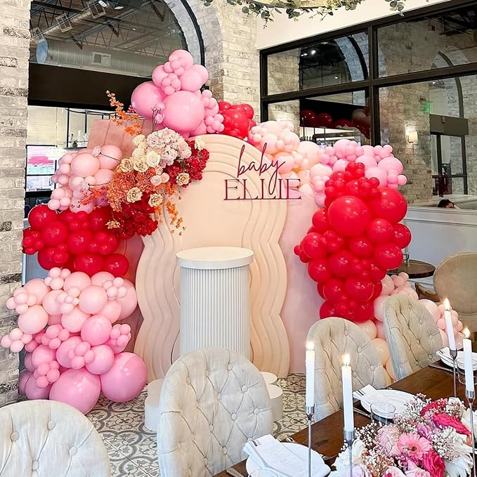 Red and Pink Valentine's Day Balloons Arch Kit Garland - Image 6