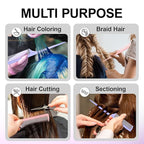 Rat Tail Combs for Parting,Fine Tooth Teasing Comb-Heat Resistant Anti Static Parting Combs for Braiding,Root Teasing-Styling Combs Set for Women,Suit for Wet Dry Hair((Pink&Purple)