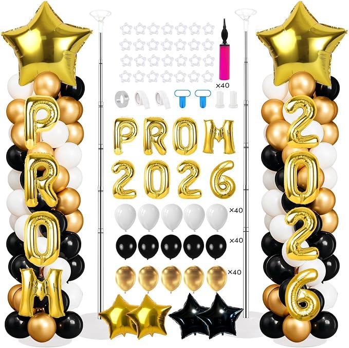 2 Sets Black Gold Balloon Column Stand Kit - Image 8