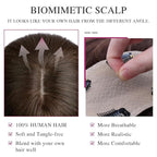 VERNA Real Human Hair Topper, 10 Inch 100％ Human Hair Toppers for Women with Thinning Hair, Large area Coverage Dark Brown Hairpiece Wiglet for Daily Wear(8 * 11)