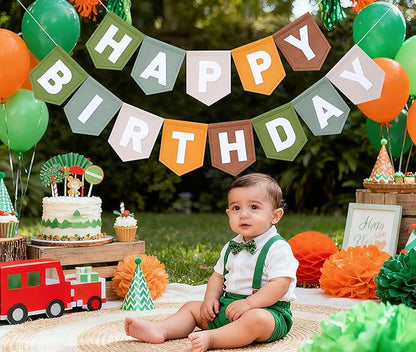 Felt Green Happy Birthday Banner Birthday Decorations - Image 2