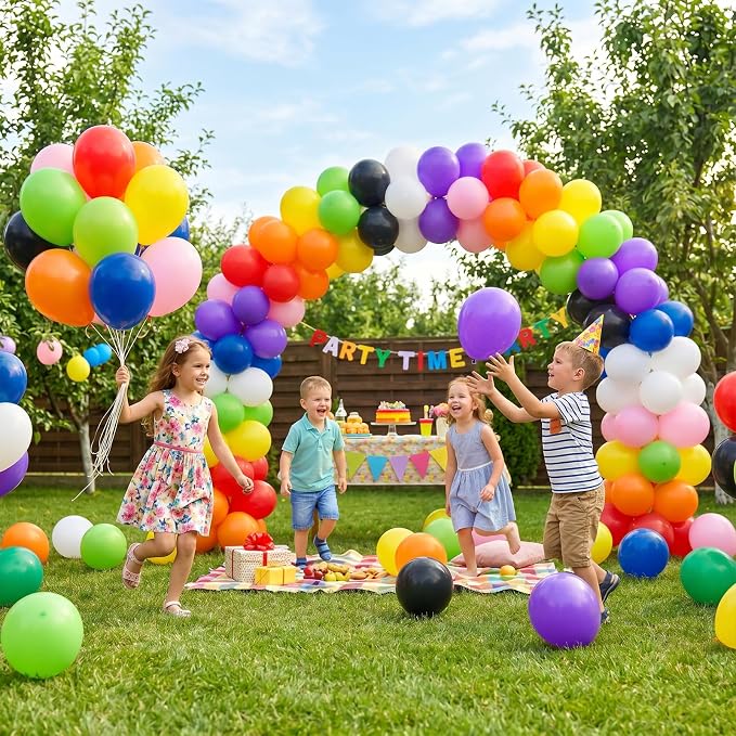 50pcs Assorted Rainbow Latex Balloons, 12 Inch Multicolor Balloons | Balloons - Image 6