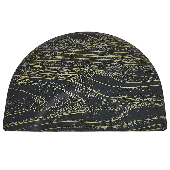 BarberPub 3'x4' Barber Mat for Hair Stylist Salon Chair Anti-Fatigue Floor Mat Circle 1" Thick 0025 (Black& Gold, 3' x 4'x 1”)