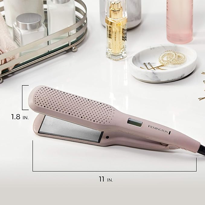 Remington Wet2Straight Hair Straightener/Flat Iron, 450°F Salon High Heat, 1 3/4" Inch Plates, Mauve (Pack of 2)