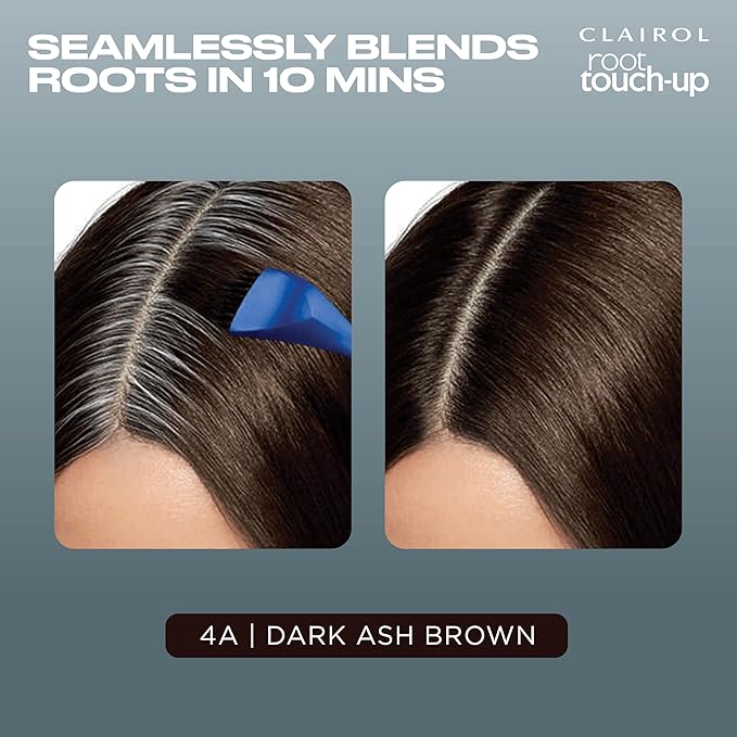 Clairol Root Touch-Up by Nice'n Easy Permanent Hair Dye, 4A Dark Ash Brown Hair Color, Pack of 2