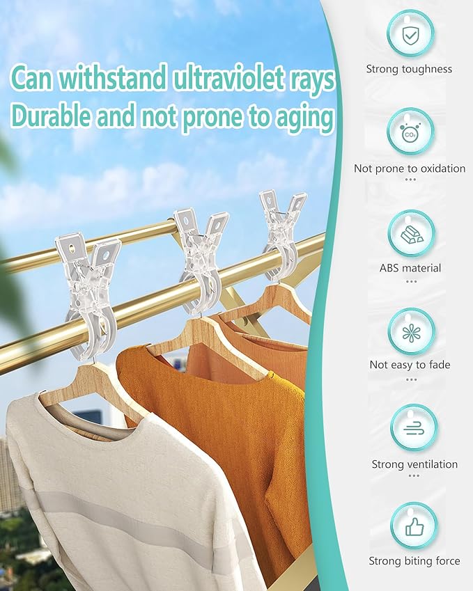 Esvara Clear Plastic Clips, 20 Pack 3.5 Inch Transparent Spring Clips - Image 5