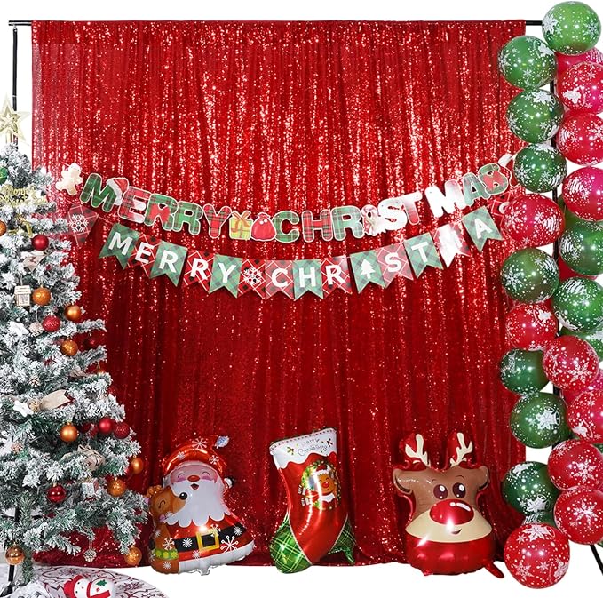 Poise3EHome 8FT x 8FT Sequin Photography Backdrop Curtain - Image 2