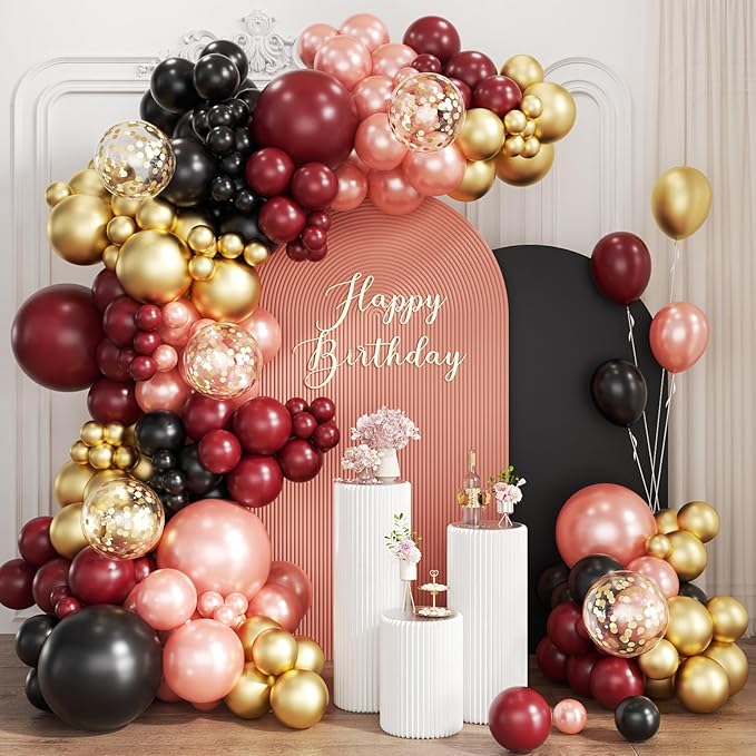 Burgundy Balloon Garland Arch Kit by Unknown