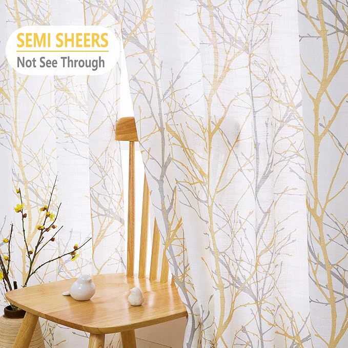 FMFUNCTEX Linen Semi Sheer Curtains - Image 7