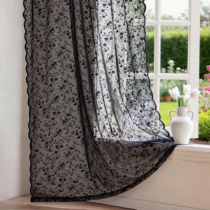 Anmao Vintage Lace Sheer Curtains 63 Inches Long - Image 7
