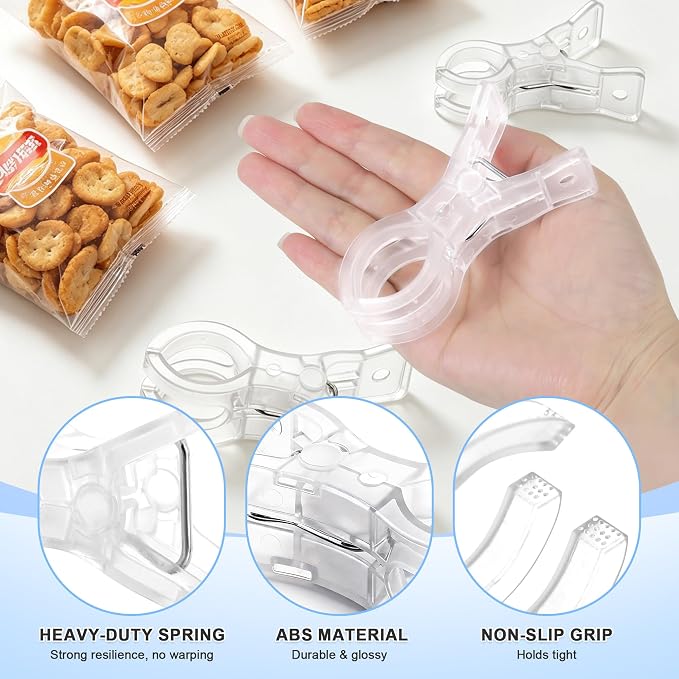 20 Pack Balloon Arch Clips, 3.5'' Clear Plastic Spring Clamps | Heavy Duty Clips - Image 3