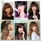 NAYOO Bangs Hair Clip - Medium Brown Fake Bangs 100% Real Human Hair Extensions French Bangs for Women Fringe with Temples Hairpieces